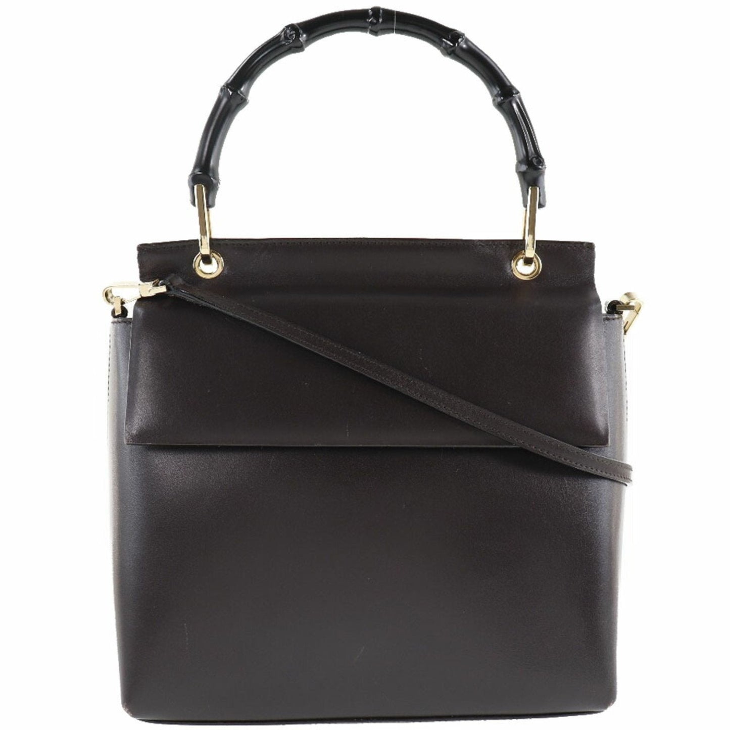Gucci Bamboo 2WAY Shoulder 001 1887 Calf Brown Ladies Handbag