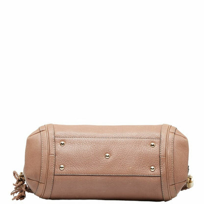 GUCCI Bamboo Bella Handbag One Shoulder Bag 269949 Pink Beige Leather Women's