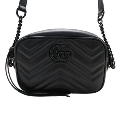 GUCCI Bag Women's GG Marmont Shoulder Leather Black 634936 Quilting