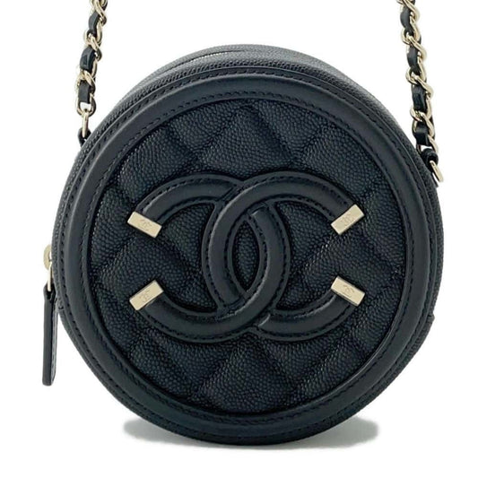 Chanel Sac Filigree en cuir caviar noir