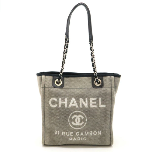 Chanel Sac Deauville en toile noir