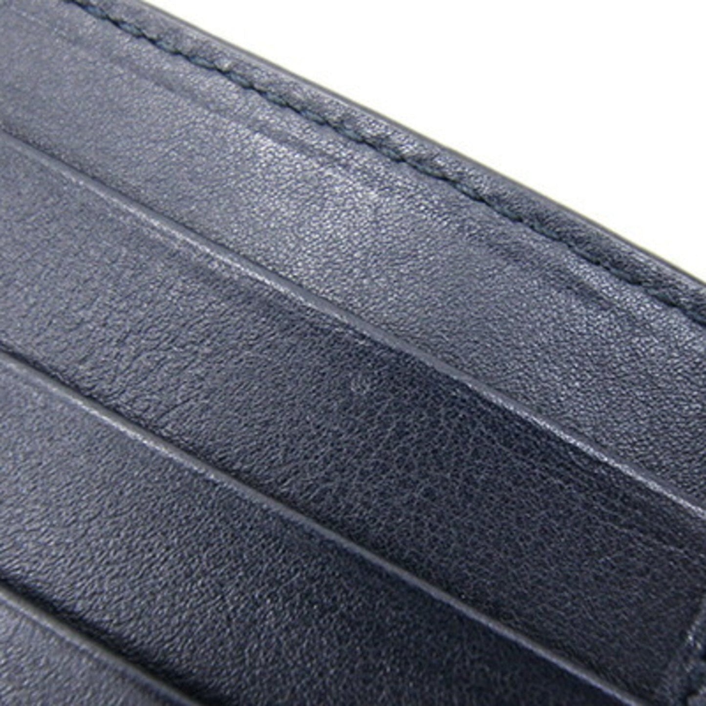 GUCCI Bifold Money Clip Micro sima 544478 Navy Leather Billfold Men's