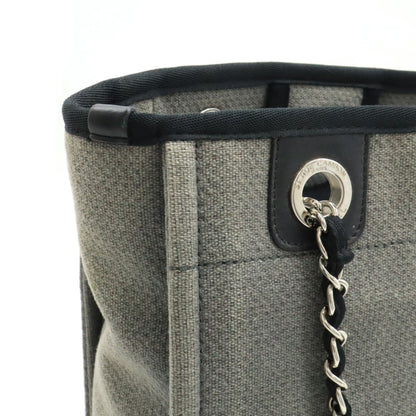 Chanel Sac Deauville en toile noir