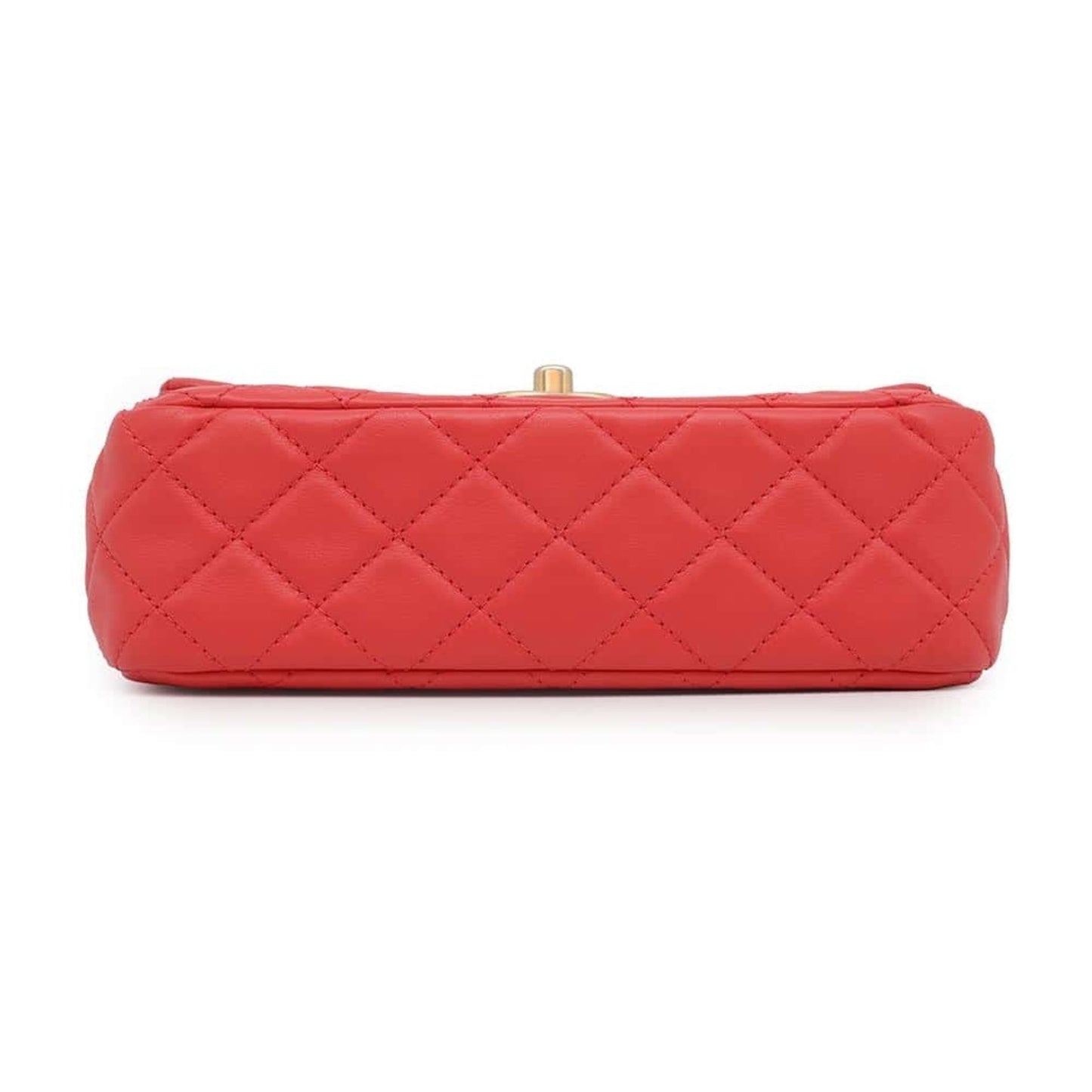 Chanel Sac Single Flap en cuir rouge