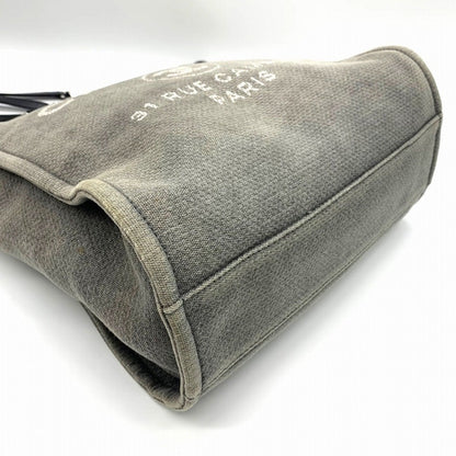 Chanel Sac Deauville en toile gris