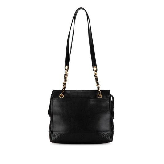Chanel Sac Chain Tote en cuir caviar noir