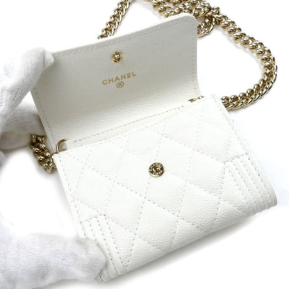 Chanel Sac Boy en cuir caviar blanc