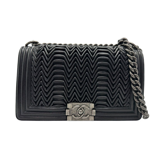 Chanel Sac Boy en cuir noir