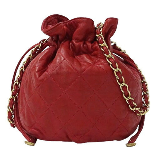 Chanel Sac Bucket en cuir rouge