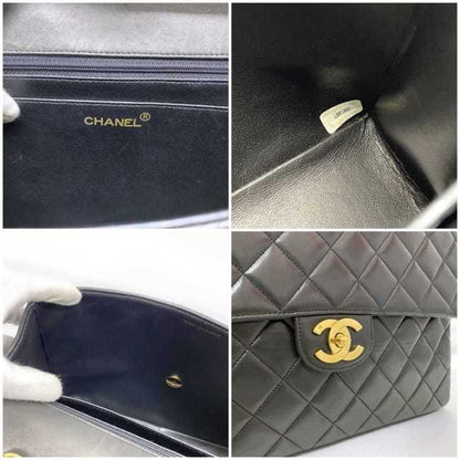 Chanel Sac Chain Flap en cuir noir