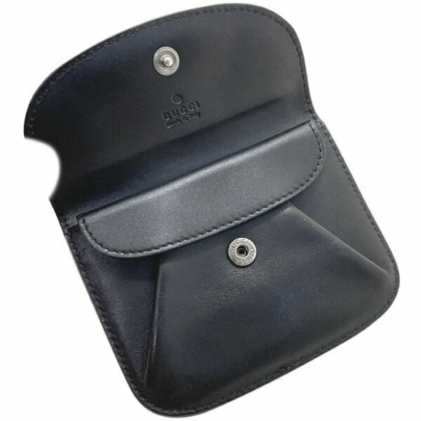 GUCCI 95971 1502 Women's Leather Coin Purse/coin Case Black