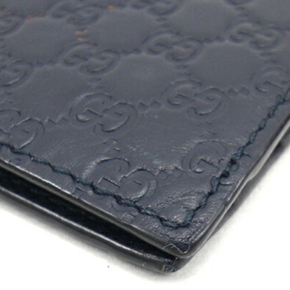 GUCCI Bifold Money Clip Micro sima 544478 Navy Leather Billfold Men's