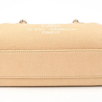Chanel Sac Deauville en toile beige