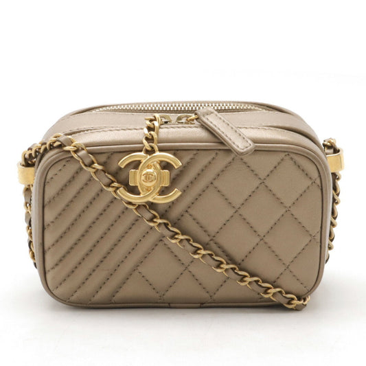 Chanel Sac Camera en cuir dor