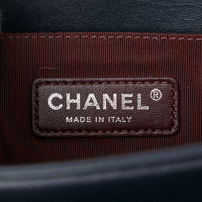 Chanel Sac Boy en cuir bleu