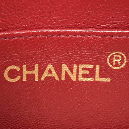 Chanel Sac Single Flap en cuir rouge