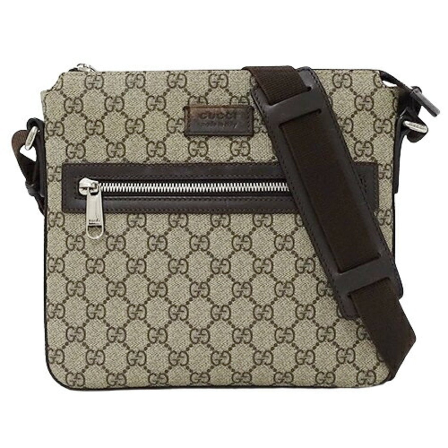 GUCCI Bag Men's Shoulder GG Supreme Brown Beige 406410 Crossbody