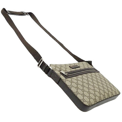 GUCCI Bag Men's Shoulder GG Supreme Brown Beige 406410 Crossbody