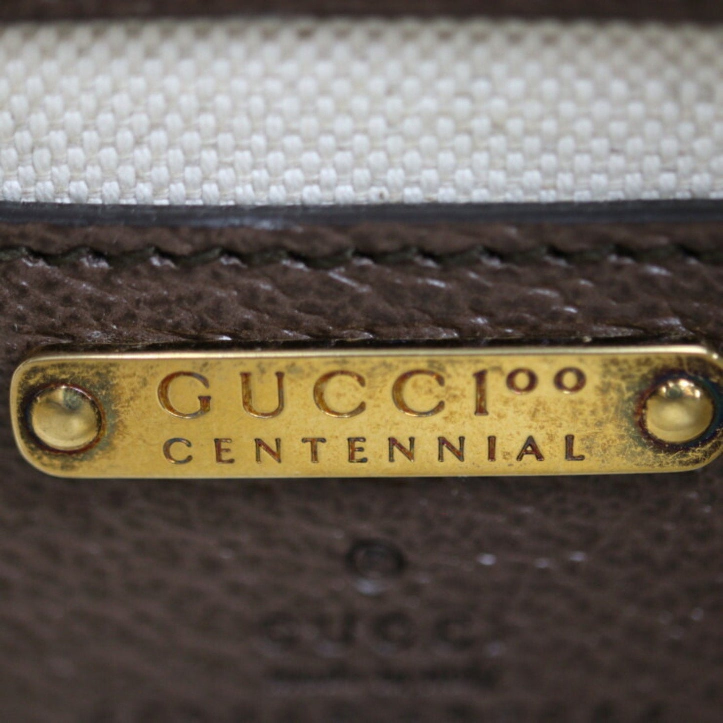GUCCI Belt Bag 100th Anniversary Waist 602695 Calf Leather Brown Multicolor Gold Hardware Logo Body Pouch Bum