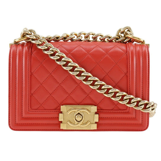 Chanel Sac Boy en cuir rouge
