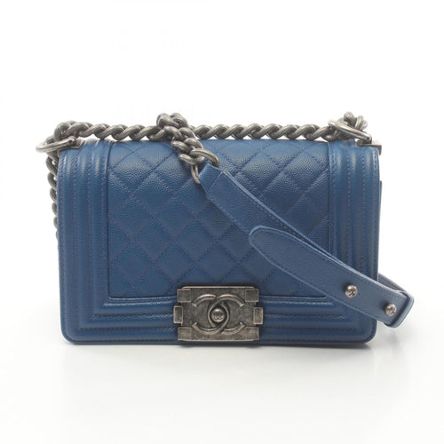 Chanel Sac Boy en cuir bleu