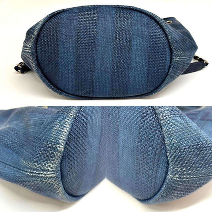 Chanel Sac Deauville en raphia bleu