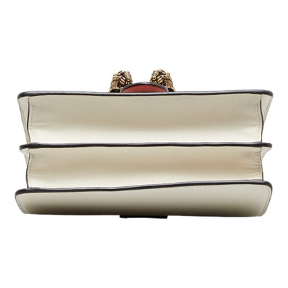 GUCCI Bamboo Duonissos Handbag Shoulder Bag White Multicolor Leather Women's
