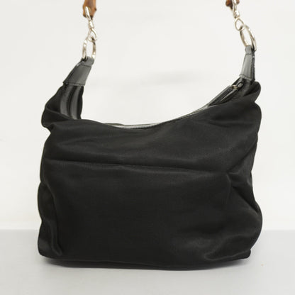 Gucci  Bamboo Shoulder Bag 000 1998 0531 Women's Nylon Shoulder Bag Black
