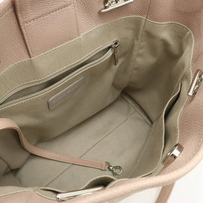 Chanel Sac Deauville en cuir beige