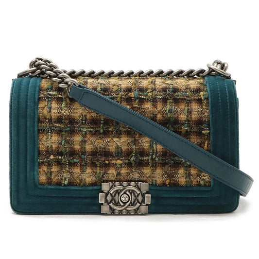 Chanel Sac Boy en tweed vert