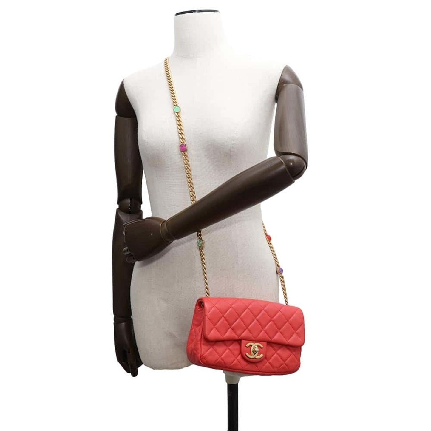 Chanel Sac Single Flap en cuir rouge