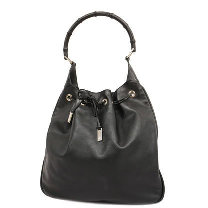 Gucci  Bamboo Shoulder Bag 001 4006 Women's Leather Shoulder Bag Black