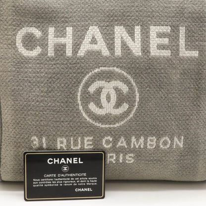 Chanel Sac Deauville en toile noir