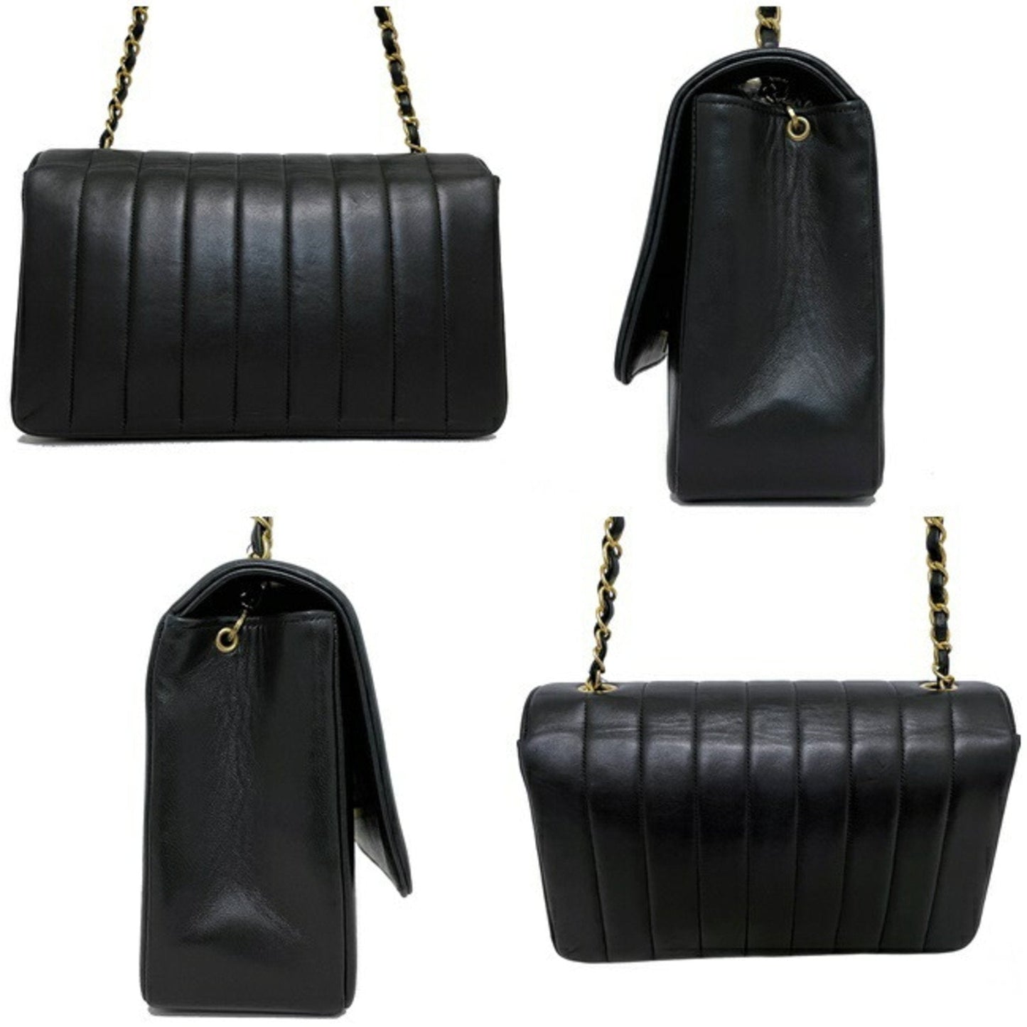 Chanel Sac Single Flap en cuir noir
