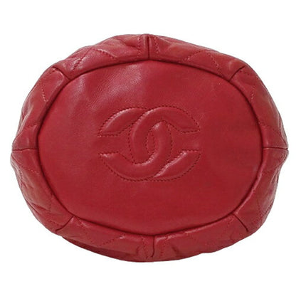 Chanel Sac Bucket en cuir rouge