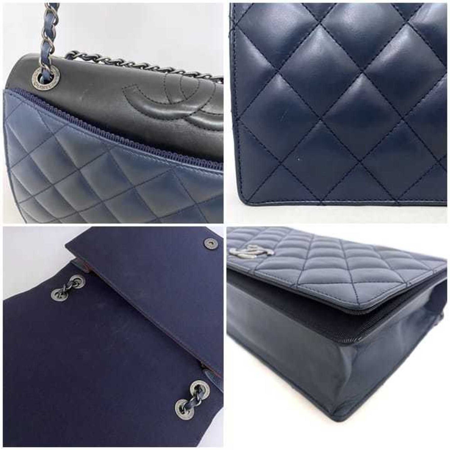 Chanel Sac Single Flap en cuir bleu