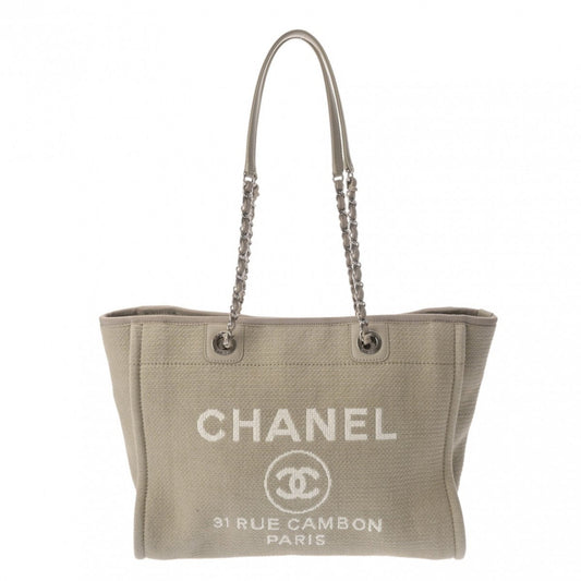 Chanel Sac Deauville en toile gris