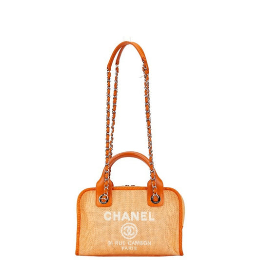 Chanel Sac Deauville en toile orange