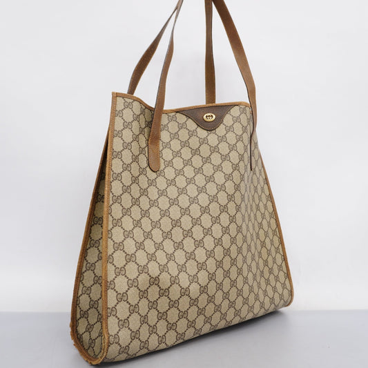 GUCCI  GG Supreme 92 02 998 Women's Tote Bag Beige,Brown