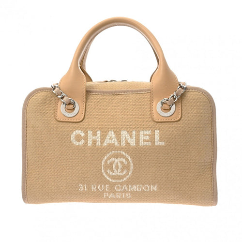 Chanel Sac Deauville en toile beige