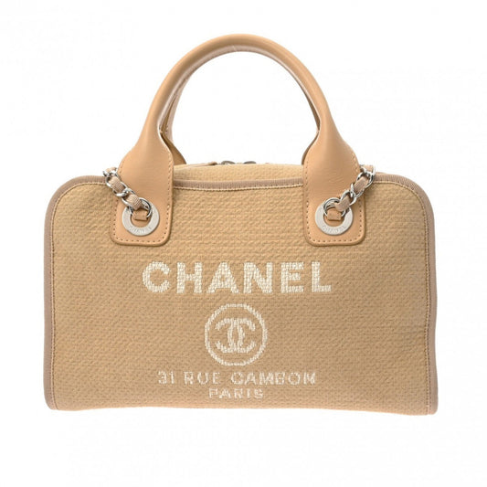 Chanel Sac Deauville en toile beige
