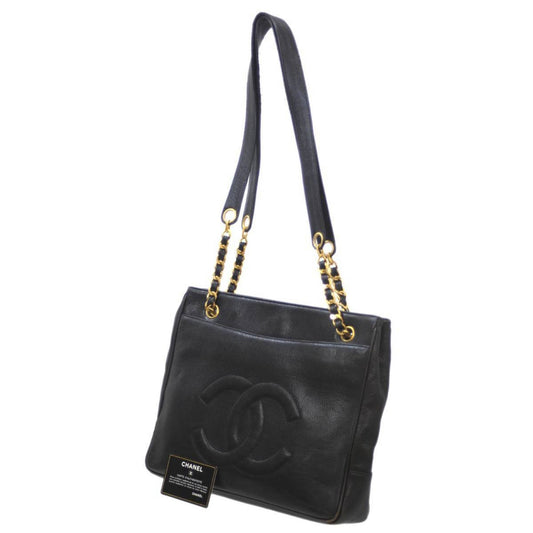 Chanel Sac Chain Tote en cuir caviar noir