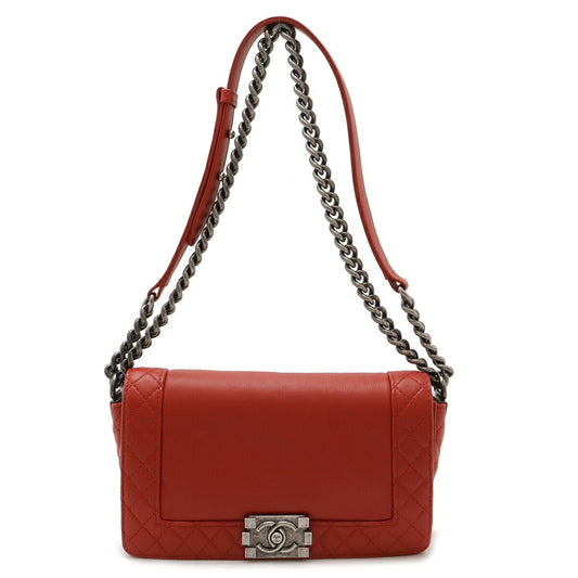 Chanel Sac Boy en cuir rouge