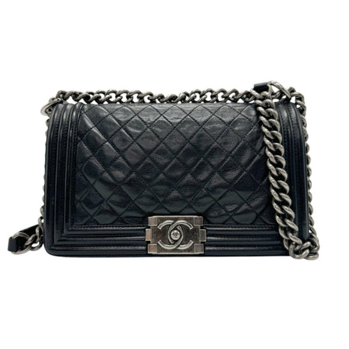 Chanel Sac Boy en cuir noir