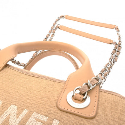 Chanel Sac Deauville en toile beige