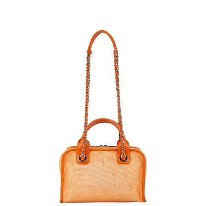 Chanel Sac Deauville en toile orange