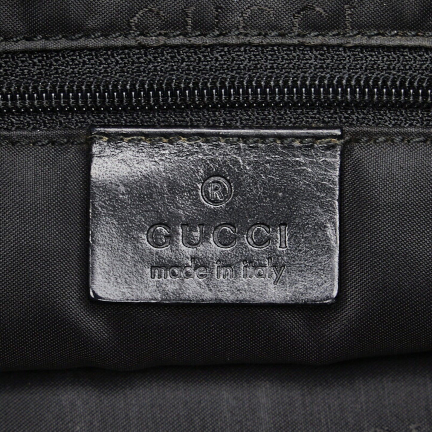 GUCCI Bamboo Handbag One Shoulder Bag 001 1577 Black Canvas Leather Women's