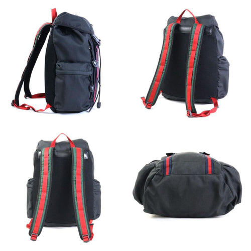 GUCCI Backpack Webline Cat Head Nylon Black Men's 429037