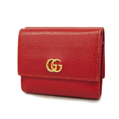 GUCCI  Tri-fold Wallet GG Marmont Gold Metal 474746 Women's Leather Wallet