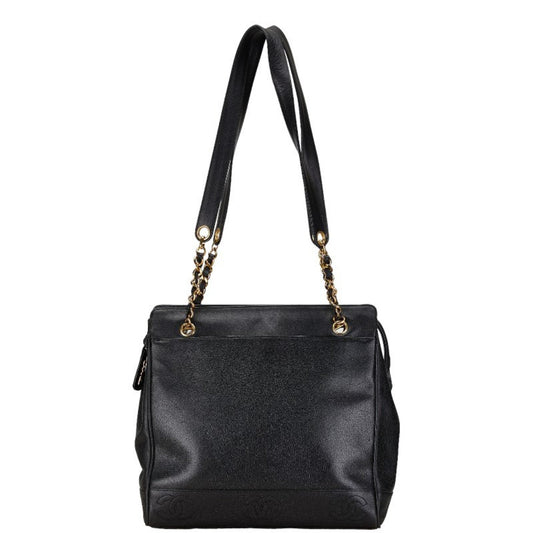 Chanel Sac Chain Tote en cuir caviar noir
